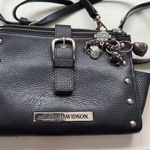 Harley Davidson Black Leather Purse